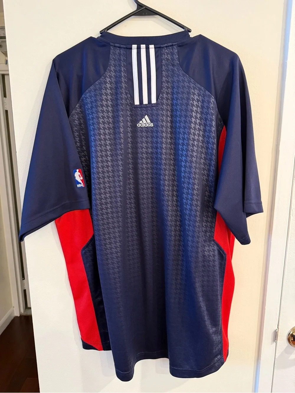 adidas Navy and Red Nets Basketball Jersey